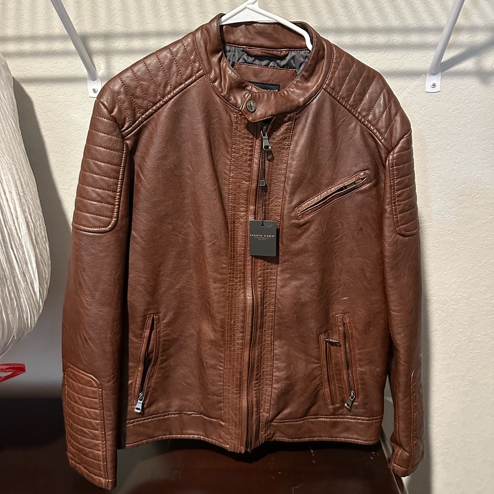 Pronto Uomo brown leather jacket